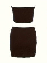 Women's Strapless Top And Skirt Set